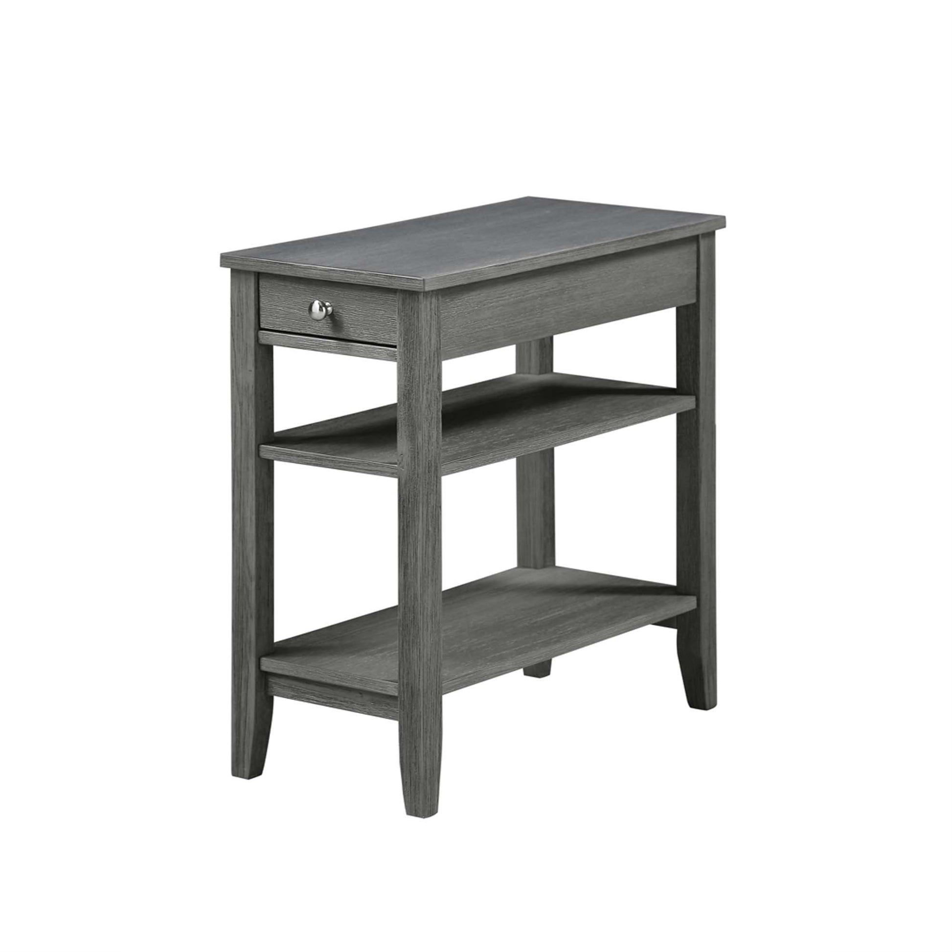 CasaFoyer American Heritage 1 Drawer Chairside End Table - Convenient Storage with Shelves - Versatile & Stylish Furniture Piece