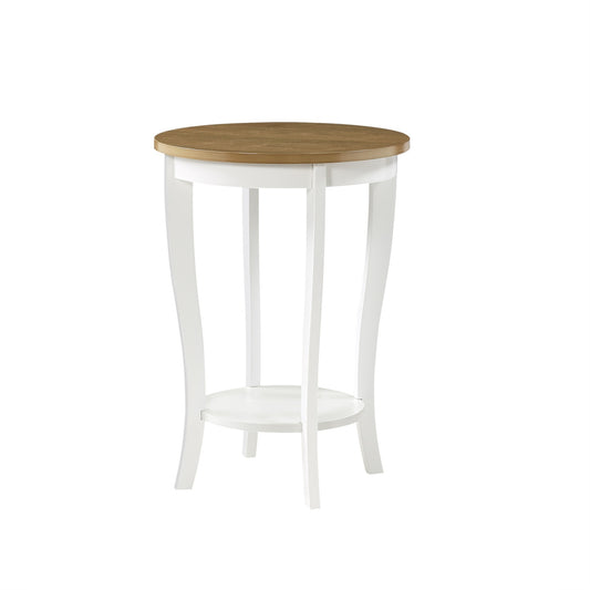 CasaFoyer American Heritage Round End Table with Shelf - Elegant and Sophisticated Design, Ample Storage and Display Space, Subtly Curved Legs, Perfect for Any Interior Design