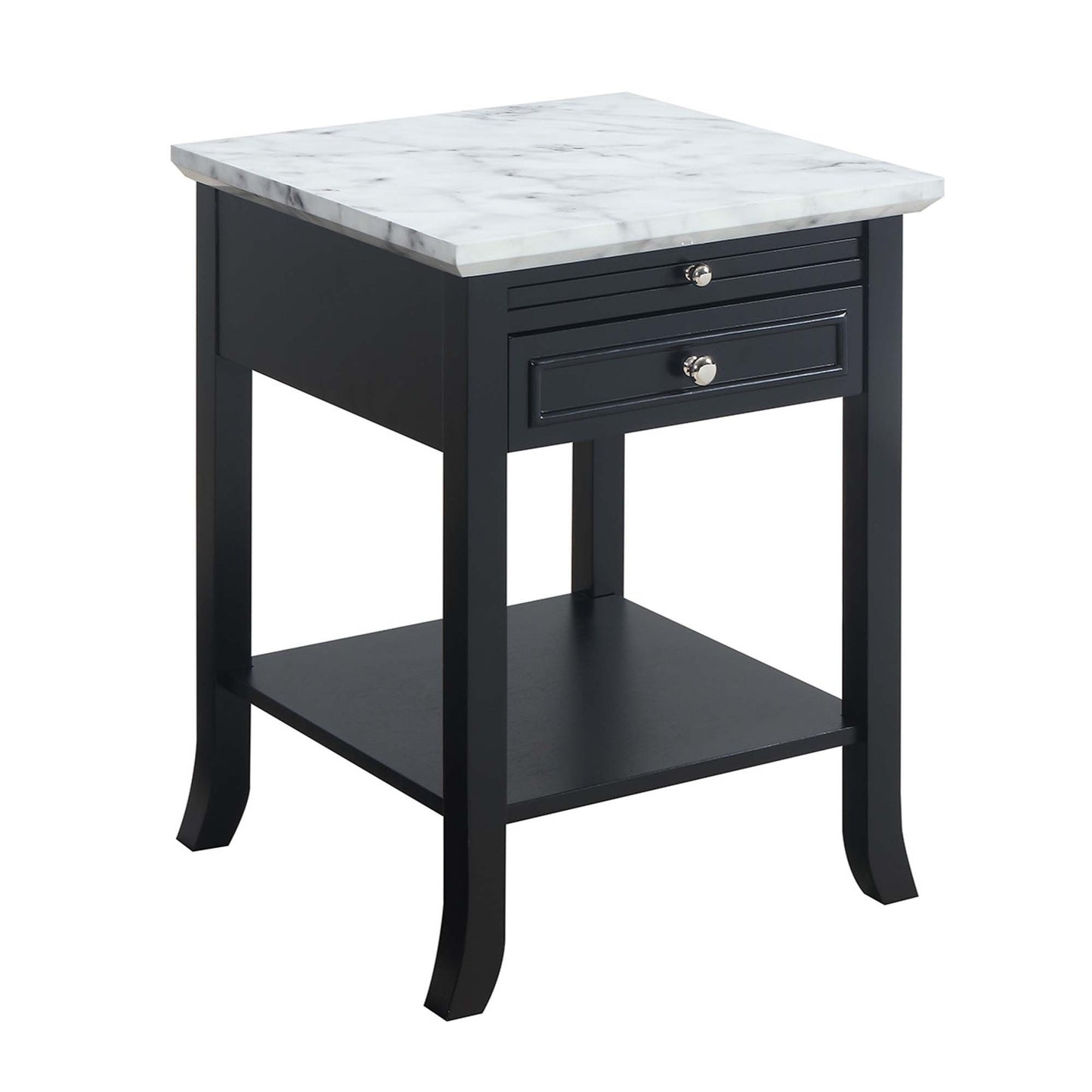 CasaFoyer American Heritage Logan End Table - 1 Drawer, Pull-Out Shelf, Concealed Storage, Versatile, Classic Design