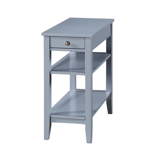 CasaFoyer American Heritage 1 Drawer Chairside End Table with Shelves - Stylish and Practical Storage Solution for Home Decor