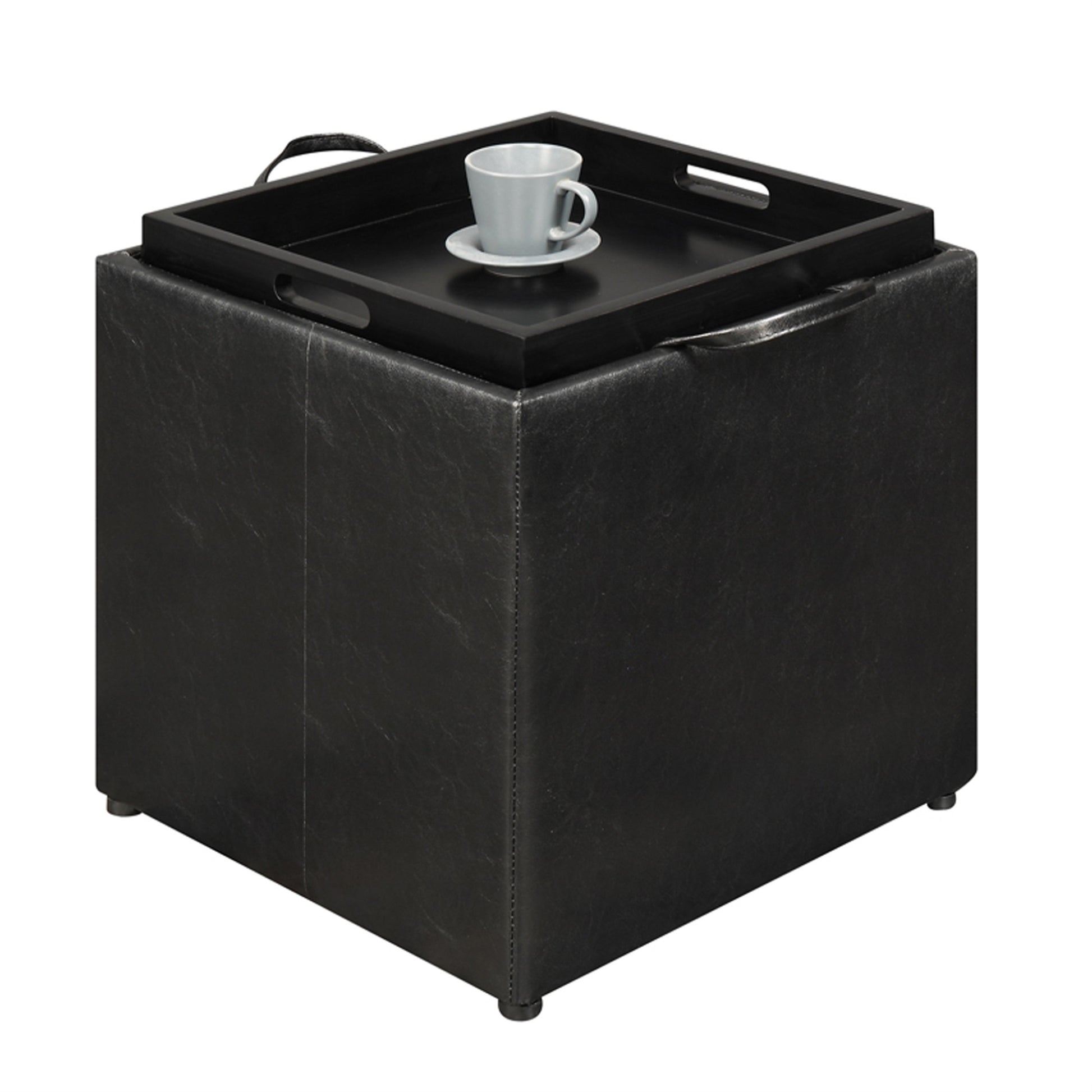 CasaFoyer Designs4Comfort Park Avenue Ottoman with Reversible Tray & Stool - Versatile, Stylish, and Organized Snacking Experience