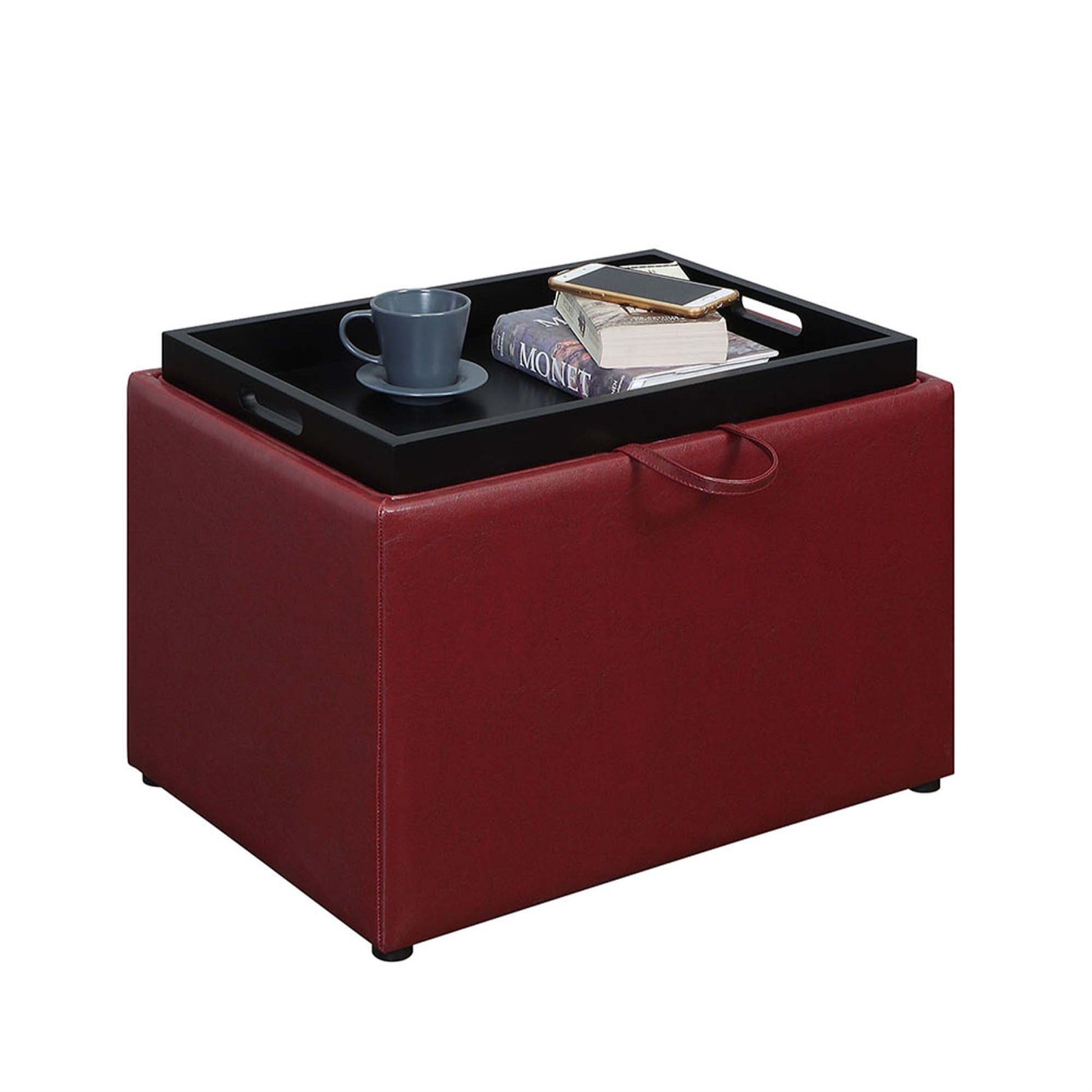 CasaFoyer Designs4Comfort Storage Ottoman with Reversible Tray - Convenient Access, Multipurpose Lid, Versatile Functionality