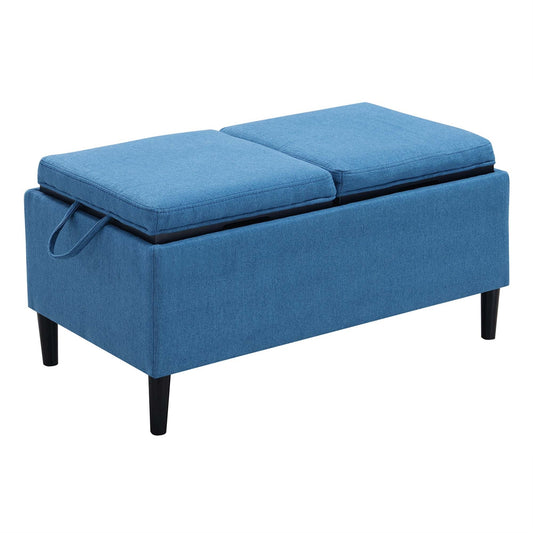 CasaFoyer Comfortable and Stylish Magnolia Storage Ottoman with Reversible Trays - Versatile Use, Cushioned Footrest, Coffee Table Tray, Spacious Interior Storage - Enhance Your Home Decor