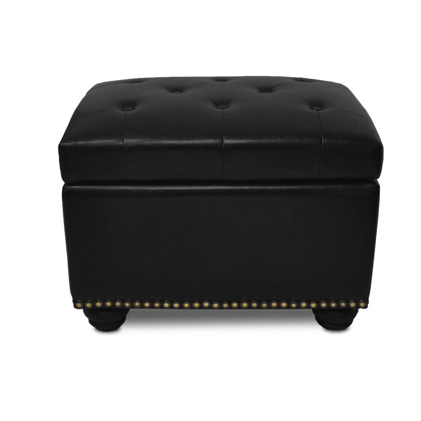 CasaFoyer Designs4Comfort 5th Avenue Storage Ottoman - Stylish and Functional with Ample Storage Space, Button Tufted Lid, and Nailhead Trim