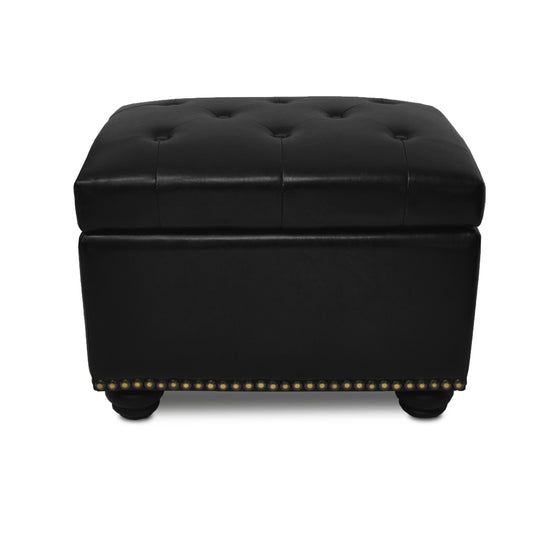 CasaFoyer Designs4Comfort 5th Avenue Storage Ottoman - Stylish and Functional with Ample Storage Space, Button Tufted Lid, and Nailhead Trim