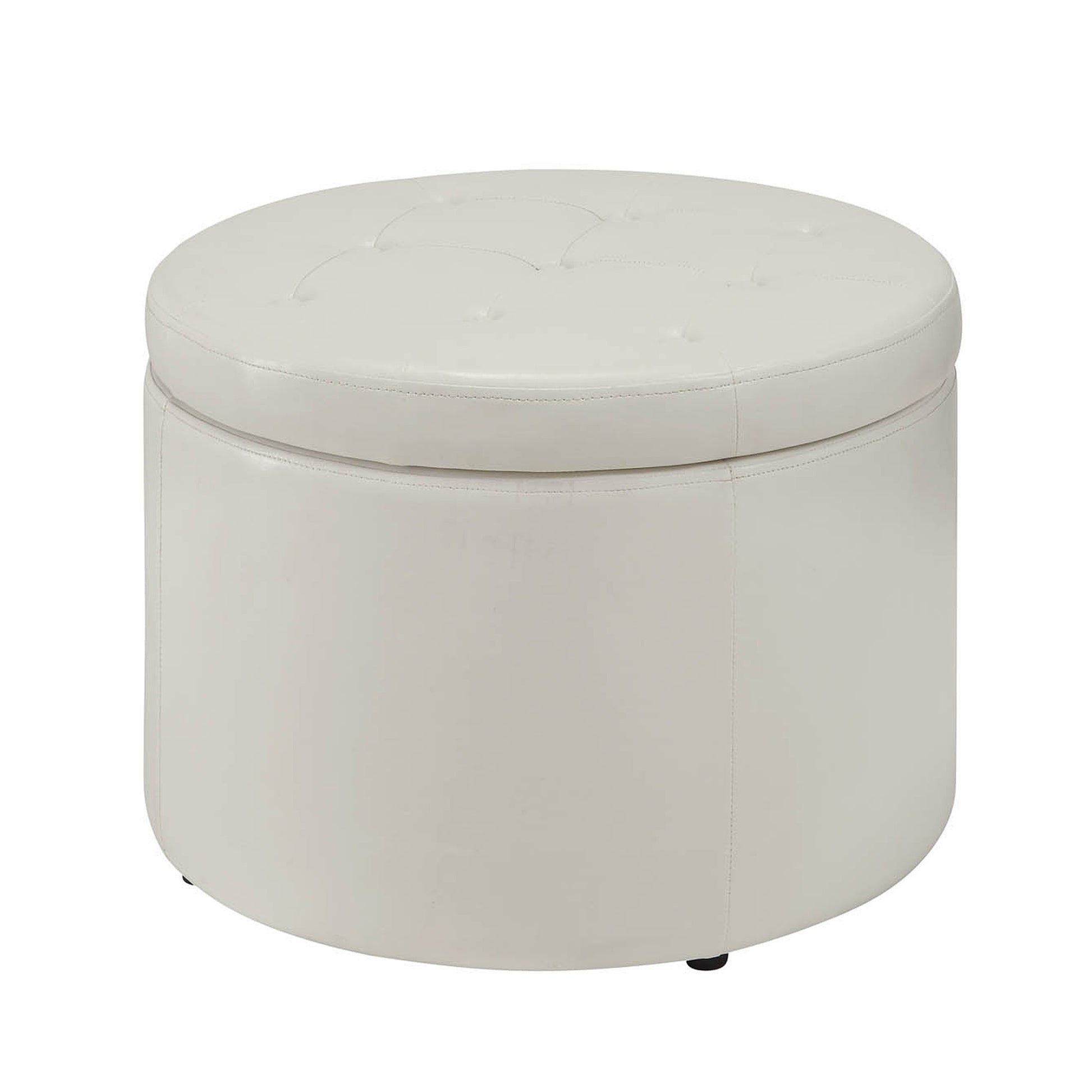 CasaFoyer Designs4Comfort Round Shoe Storage Ottoman - Stylish and Versatile Home Decor Solution with 12 Compartments and Button Tufted Lid