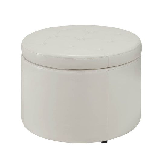 CasaFoyer Designs4Comfort Round Shoe Storage Ottoman - Stylish and Versatile Home Decor Solution with 12 Compartments and Button Tufted Lid