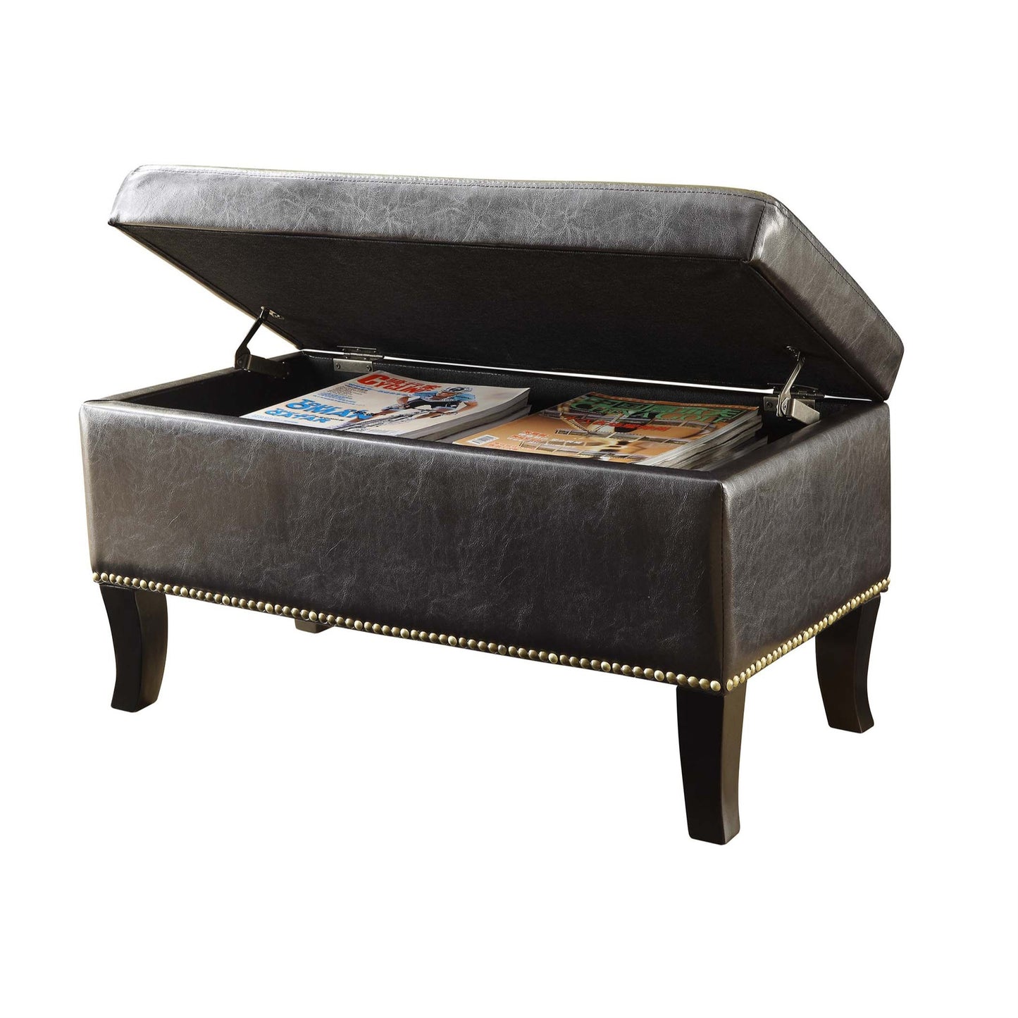 CasaFoyer Designs4Comfort Winslow Storage Ottoman - Stylish and Versatile Home Decor with Generous Storage Compartment and Elegant Solid Wood Feet