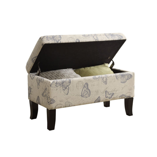 CasaFoyer Designs4Comfort Winslow Storage Ottoman - Stylish, Versatile, and Spacious with Hinged Lid and Solid Wood Feet - Perfect for Extra Seating and Decorative Accent Piece