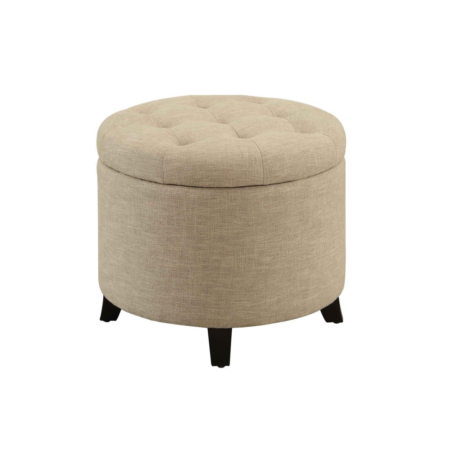 CasaFoyer Designs4Comfort Round Storage Ottoman - Stylish and Functional with Hidden Storage, Various Finishes, and Tufted Top. Perfect for Any Space!
