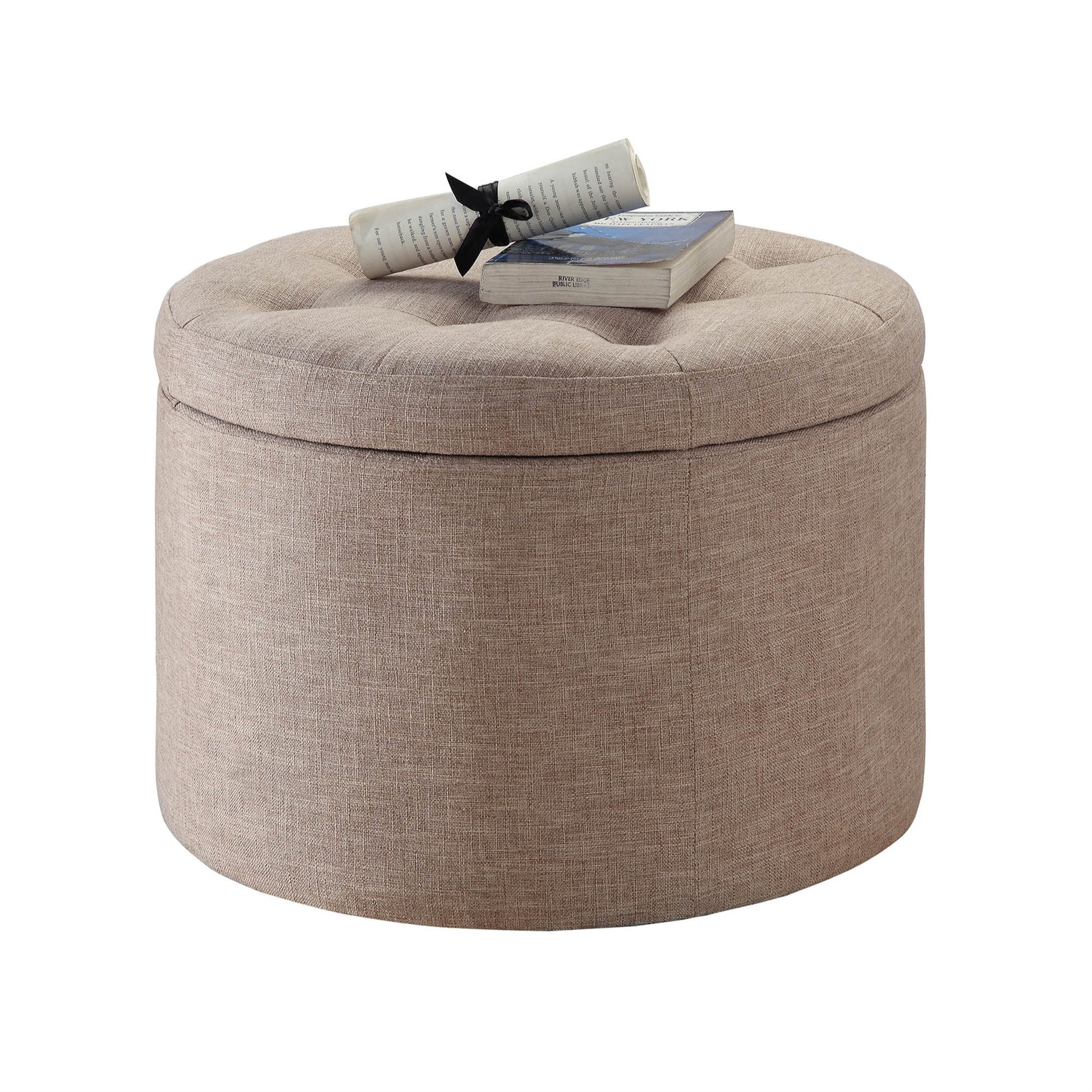 CasaFoyer Elegant and Practical Designs4Comfort Round Shoe Storage Ottoman - Upgrade Your Home Decor with 12 Shoe Compartments and Stylish Button Tufted Lid