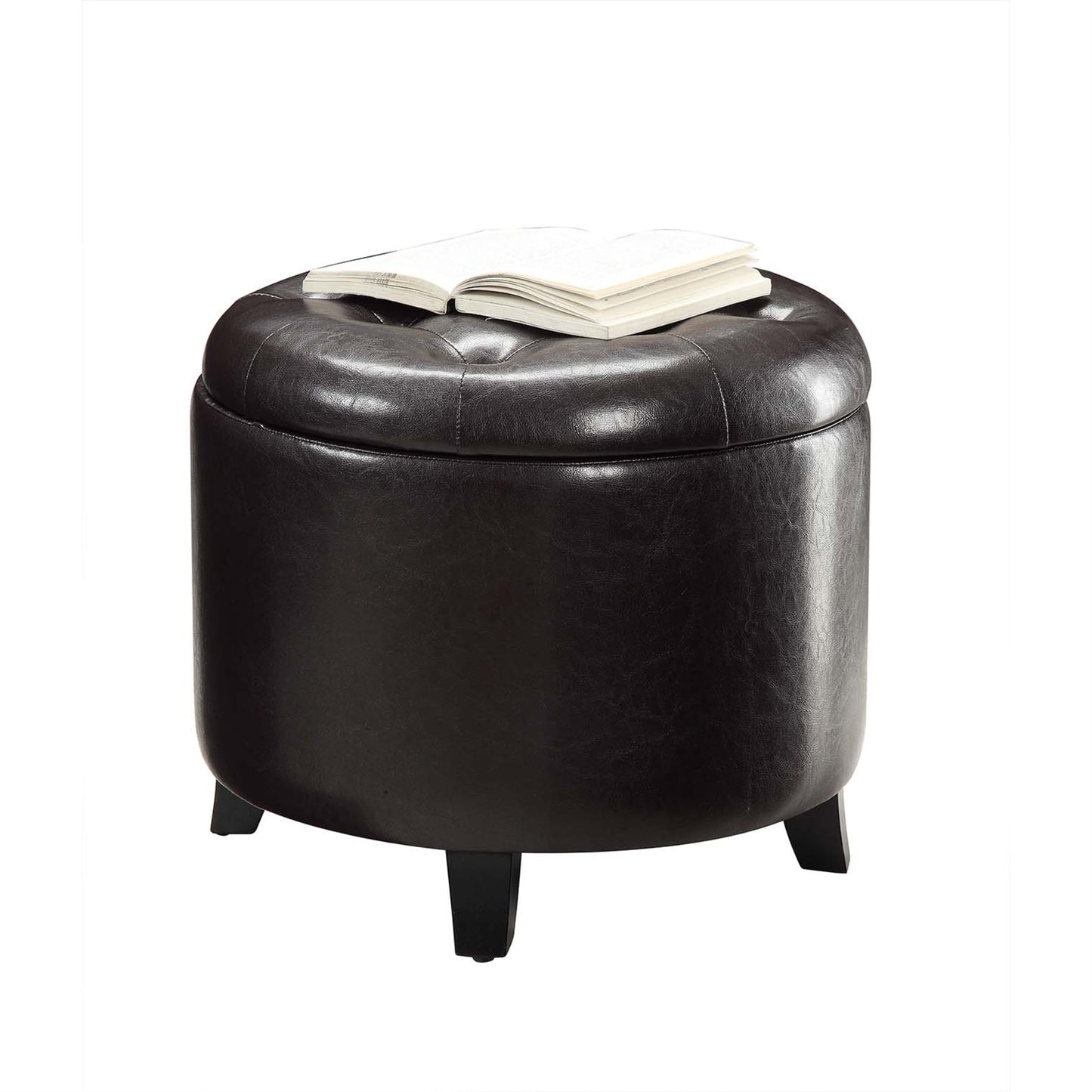 CasaFoyer Designs4Comfort Round Storage Ottoman - Stylish, Functional, and Conversation-Worthy!