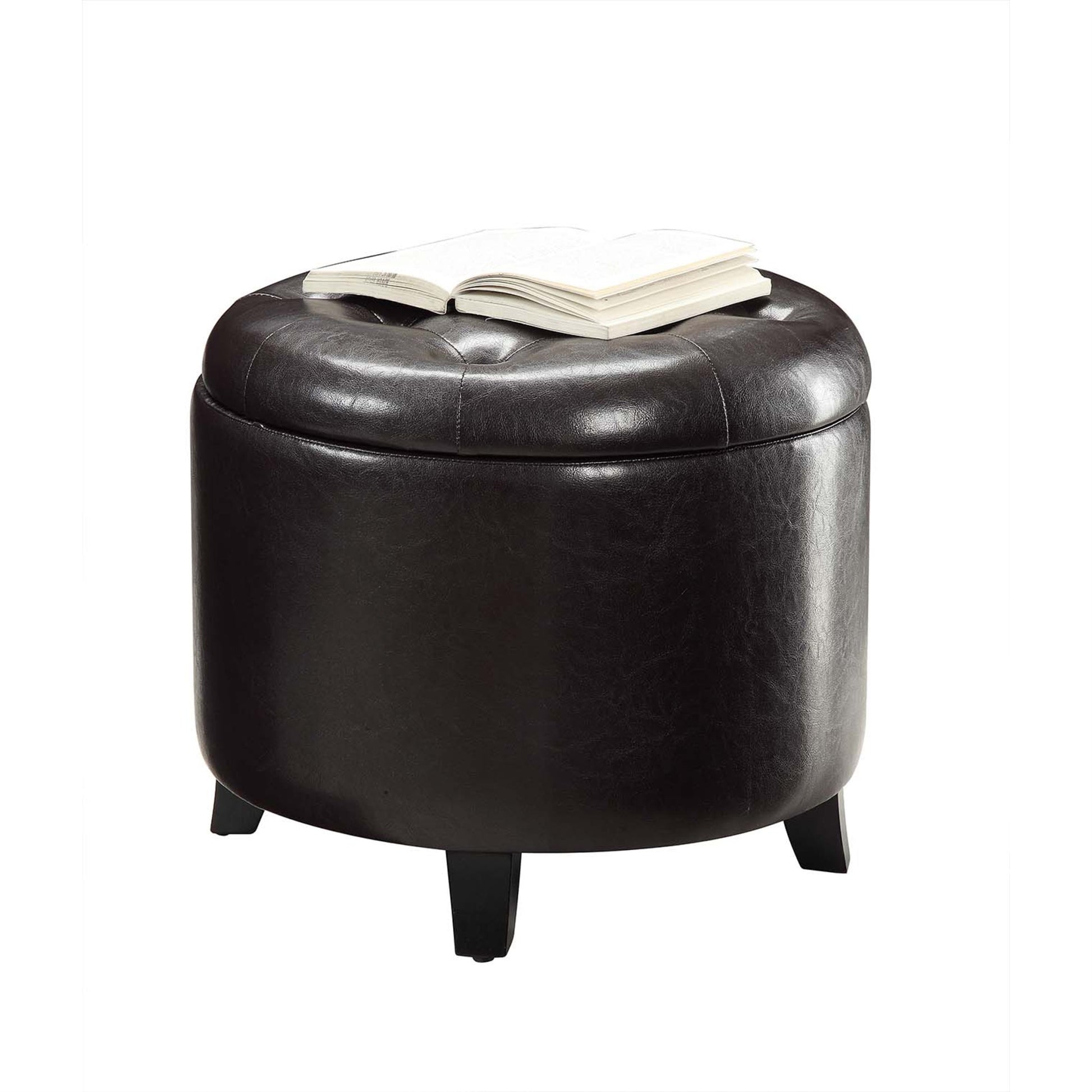 CasaFoyer Designs4Comfort Round Storage Ottoman - Stylish, Functional, and Conversation-Worthy!