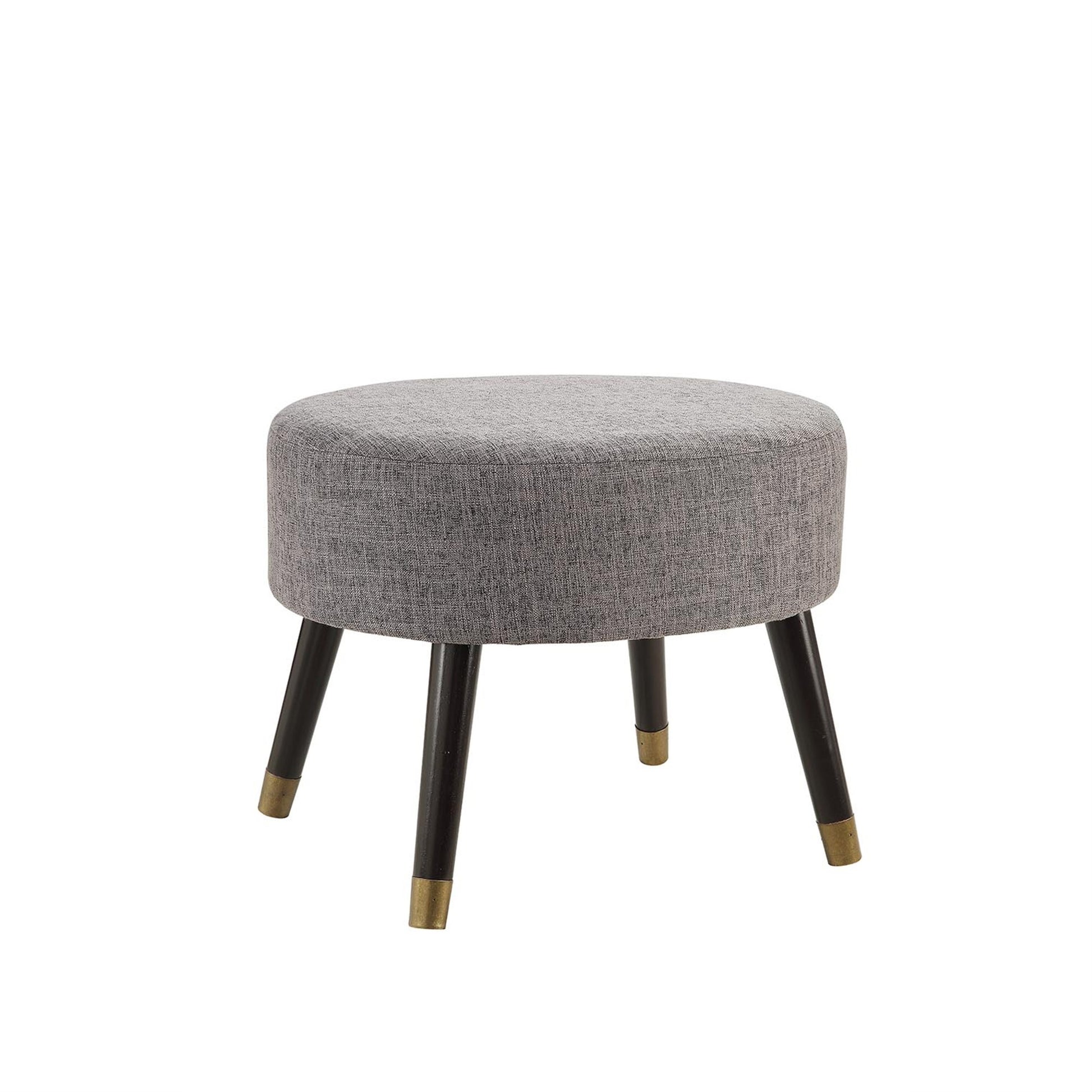 CasaFoyer Designs4Comfort Mid Century Ottoman Stool - Timeless Charm with Gold-Dipped Legs for Elegant Home Decor