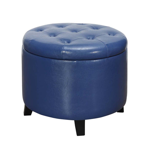 CasaFoyer Designs4Comfort Round Storage Ottoman - Stylish and Functional Statement Piece with Removable Lid and Hidden Storage Compartment