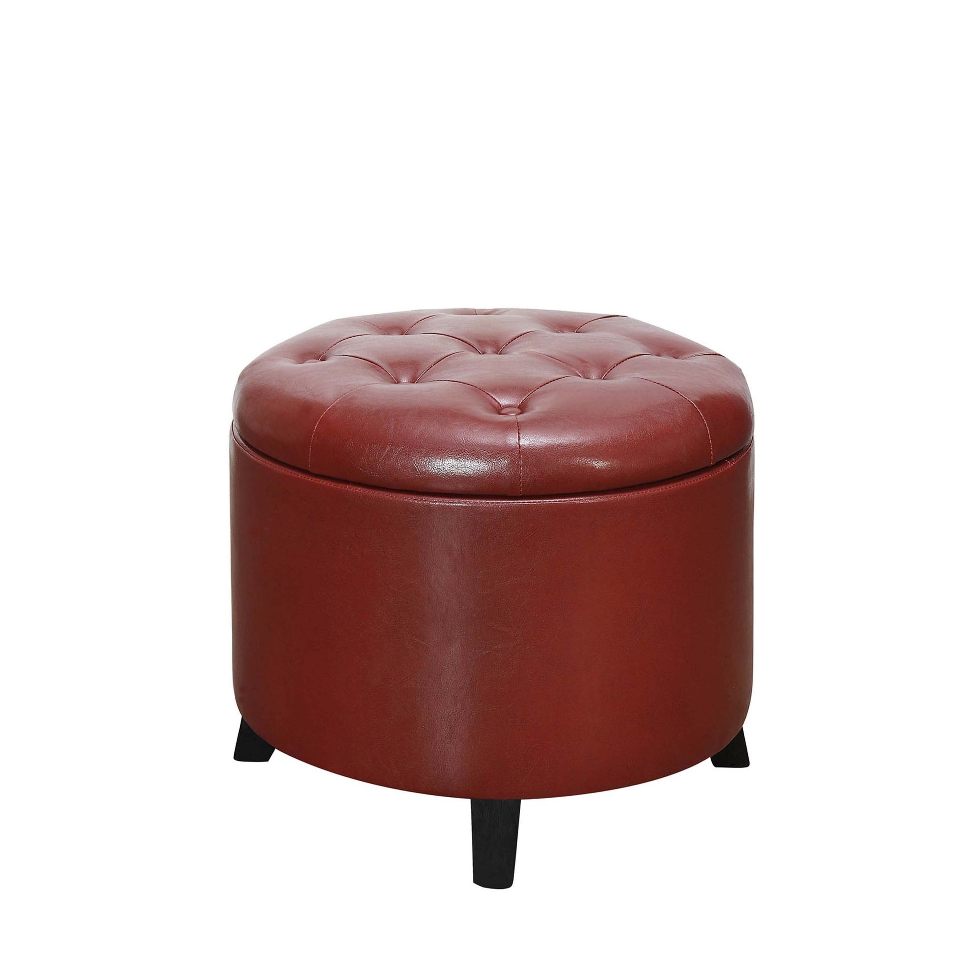 CasaFoyer Designs4Comfort Round Storage Ottoman - Stylish & Functional with Removable Lid & Hidden Storage - Choose from Multiple Finishes - Tufted Top for Comfort.