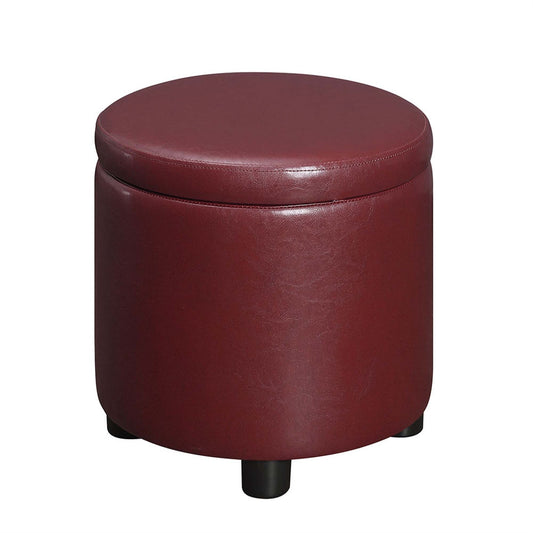 CasaFoyer Round Accent Storage Ottoman with Reversible Lid and Removable Tray - Vibrant and Versatile Furniture Piece for Stylish Storage and Functionality