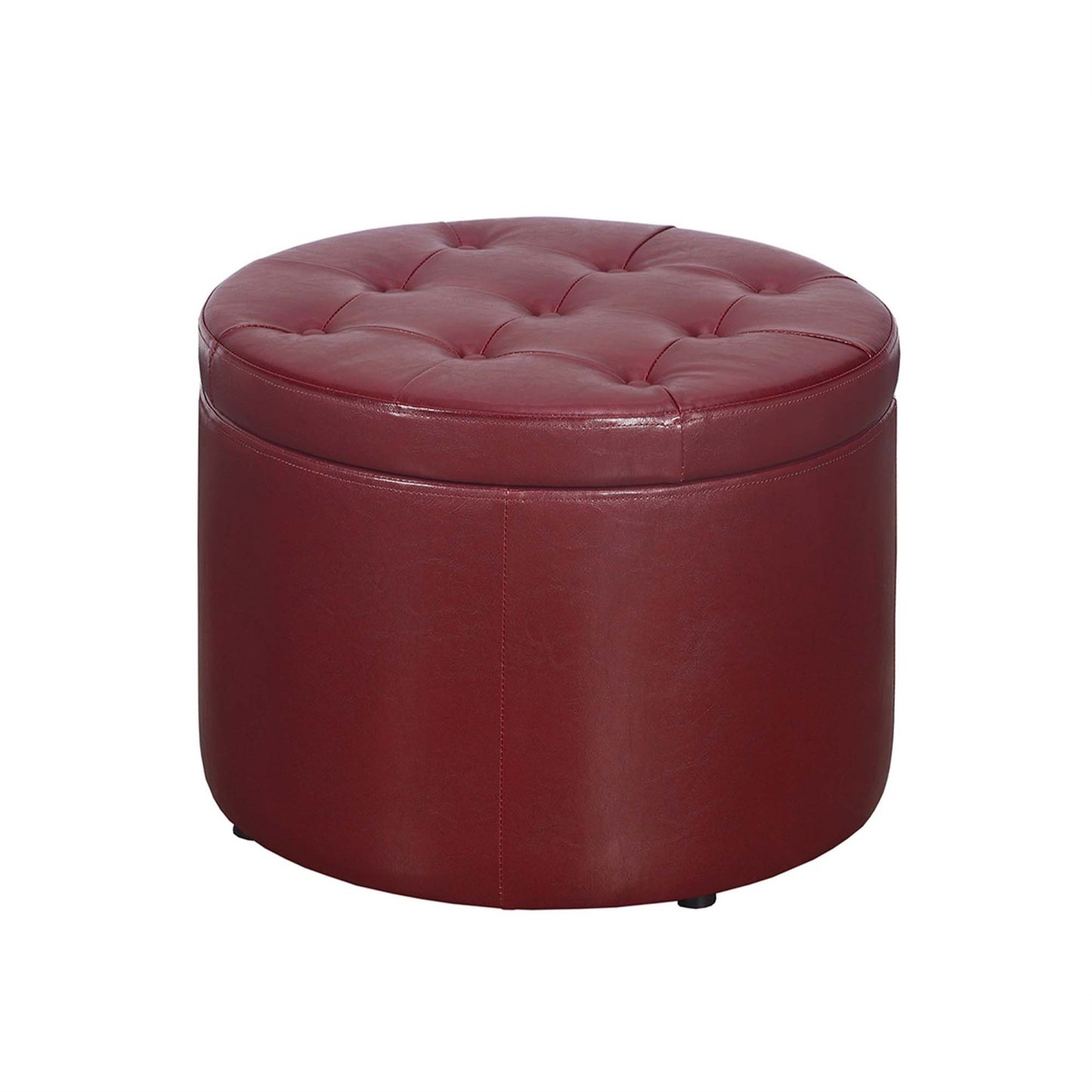CasaFoyer Designs4Comfort Round Shoe Storage Ottoman - Stylish and Functional Home Decor Solution with 12 Shoe Compartments and Button Tufted Lid