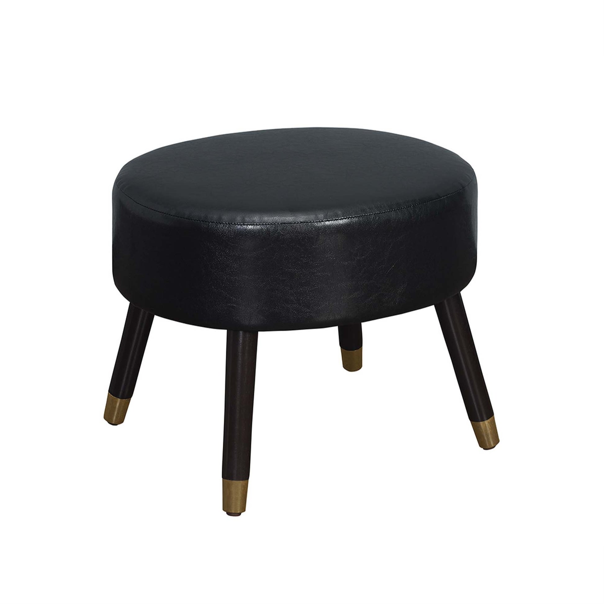 CasaFoyer Designs4Comfort Mid Century Ottoman Stool with Stylish Legs and Gold Accents - Versatile and Aesthetically Pleasing Addition to Any Home