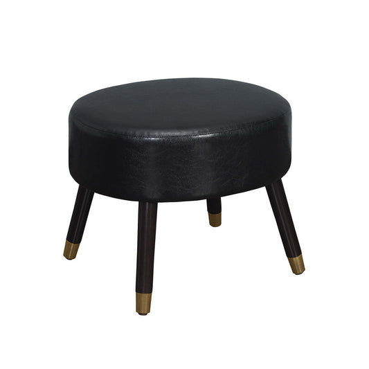 CasaFoyer Designs4Comfort Mid Century Ottoman Stool with Stylish Legs and Gold Accents - Versatile and Aesthetically Pleasing Addition to Any Home