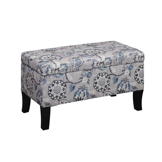 CasaFoyer Designs4Comfort Winslow Storage Ottoman - Versatile & Stylish Home Decor with Ample Storage Space, Elegant Turned Solid Wood Feet.