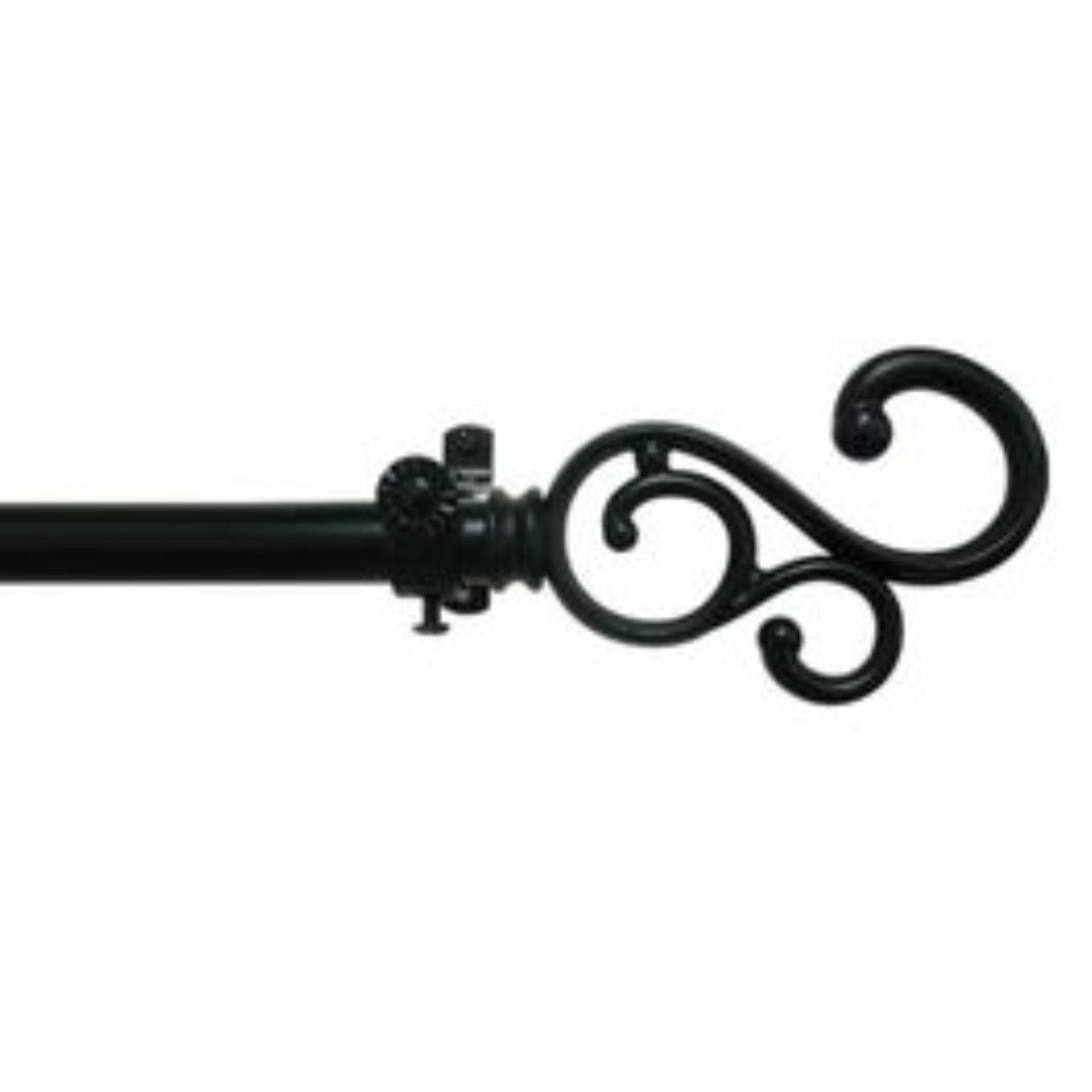 CasaFoyer Buono II Medley Decorative Rod Series - Elegant, Stylish, and Crafted with High-Quality Materials. Satin Black PVC Finials. Adjustable .75 in. Diameter Rod. Includes Matching All-Metal Hardware. Easy Installation.