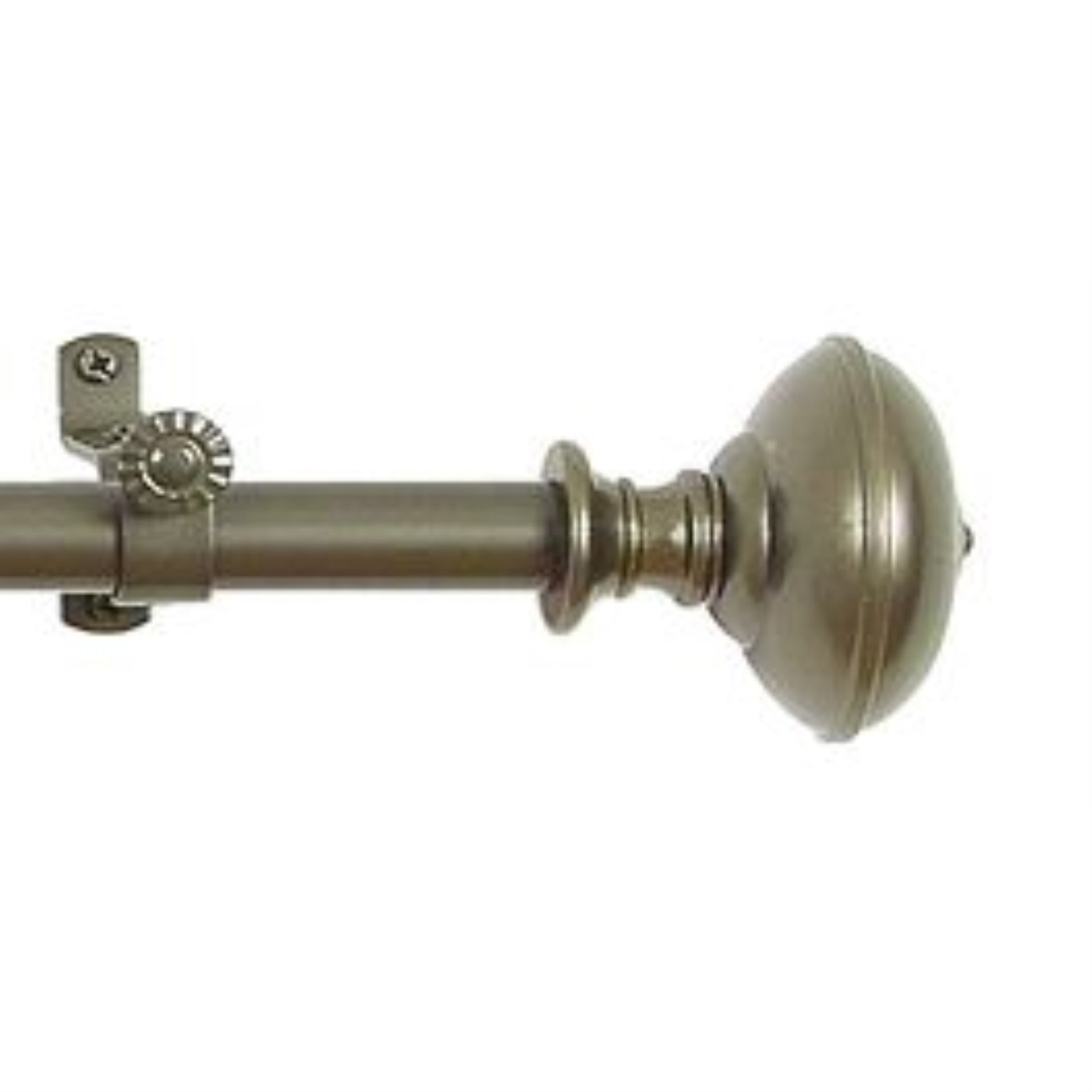 CasaFoyer Buono II Othello Decorative Rod Series - Elegant, Adjustable, All-Metal Rod with Stylish Pewter PVC Finials - Complete Set for Easy Installation - Fits Any Window Size - 48-86 inches