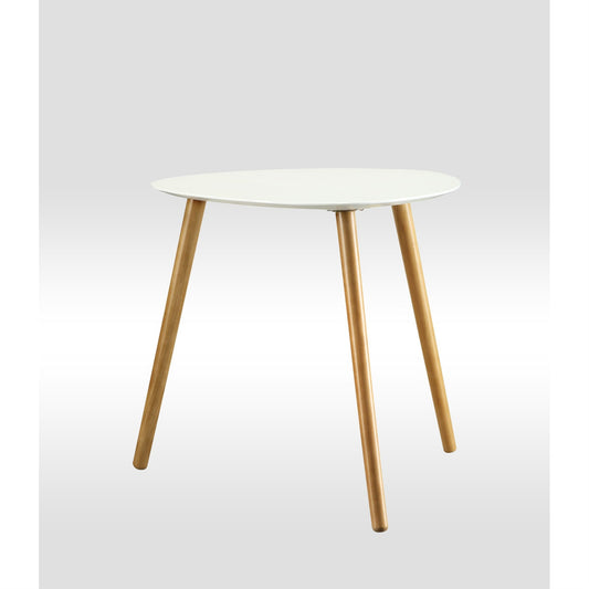 CasaFoyer Oslo End Table - White Piano Finish, Stylish & Durable, Easy Assembly, Enhance Living Room Ambiance