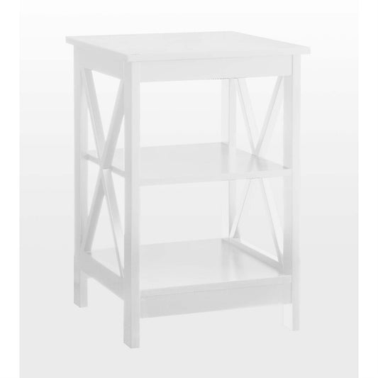 CasaFoyer "Stylish and Versatile Oxford End Table with Shelves - Modern X Frame Design - Spacious Storage - Durable MDF Construction - Perfect for Home Decor - Oxford Collection"