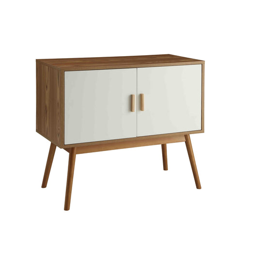 CasaFoyer Oslo Storage Console with Reversible Doors - Contemporary Cabinet and Shelves for Ample Concealed Storage - Engaging Conversation Starter