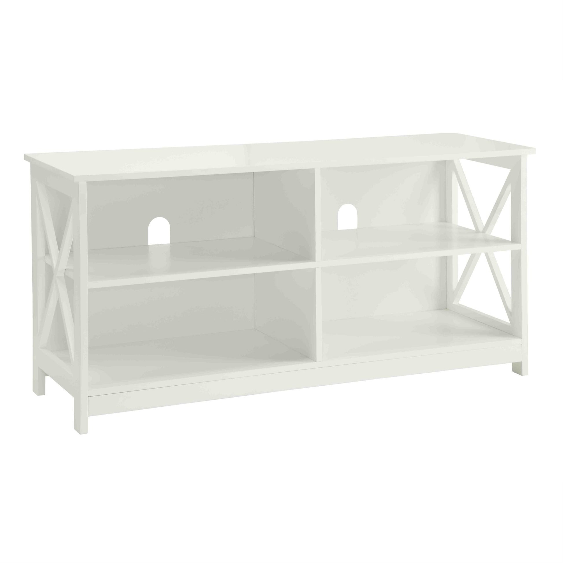 CasaFoyer Oxford TV Stand with Shelves - Sleek Contemporary Style, Open Concept Layout, Cable Management Holes, Durable MDF Construction
