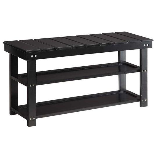 CasaFoyer Oxford Utility Mudroom Bench with Shelves - Contemporary Elegance, Comfortable Seating, Ideal Storage Solution for Entryway - MDF and Solid Wood Construction - Easy Assembly - Stylish Hallway Storage Bench