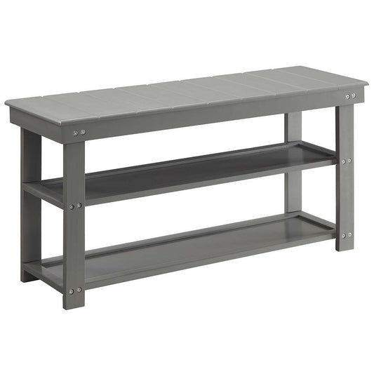 CasaFoyer Oxford Utility Mudroom Bench with Shelves - Stylish & Functional | CasaFoyer. Convenient storage, comfortable seating, durable MDF & solid wood construction. Easy assembly. Complements any decor. From the Oxford Collection. (160 characters)