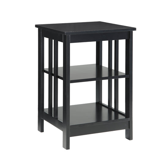 CasaFoyer Mission End Table with Shelves - Functional and Stylish Living Space Enhancer, Ample Surface Space, Extra Storage, Durable MDF and Particleboard Construction