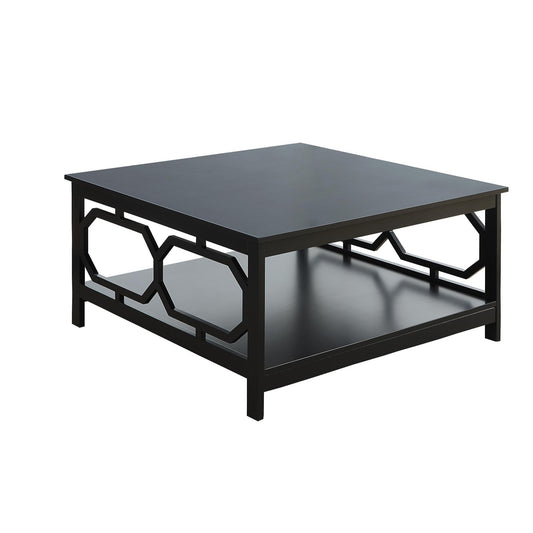 CasaFoyer Omega Square 36" Coffee Table with Shelf - Sleek Design, Octagon Cut Outs, Ample Display Space - Durable & Timeless Addition to Your Home - Omega Collection