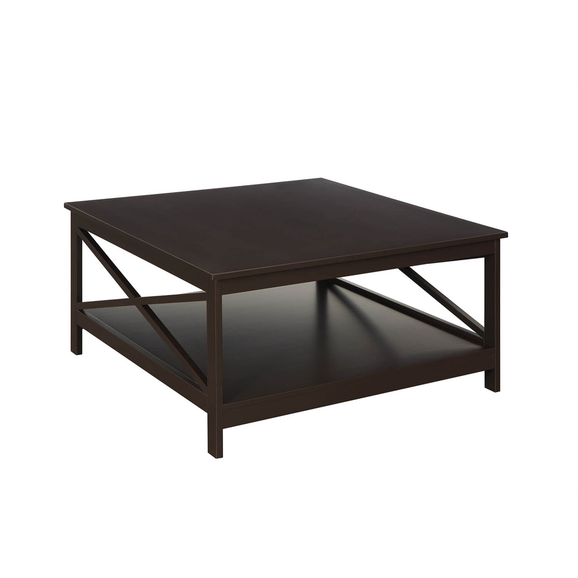 CasaFoyer Oxford 36" Square Coffee Table with Shelf - Enhance Your Home Decor with Elegance - Convenient Bottom Shelf for Display - Generously Sized Table Top - Sold Separately