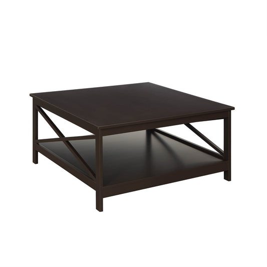 CasaFoyer Oxford 36" Square Coffee Table with Shelf - Enhance Your Home Decor with Elegance - Convenient Bottom Shelf for Display - Generously Sized Table Top - Sold Separately