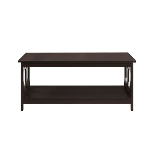 CasaFoyer Omega Coffee Table with Shelf - Elegant Design, Octagon Cut Outs, Durable Construction - Transform Your Living Room - Practical Display Space - Omega Collection