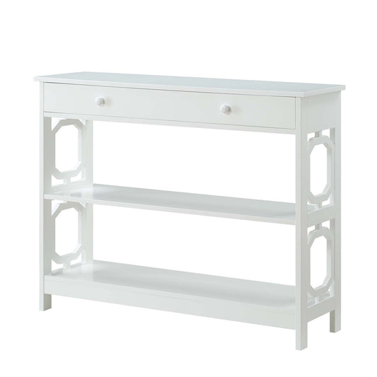 CasaFoyer Stylish and Functional Omega 1 Drawer Console Table with Shelves - Contemporary Geometric Design, Ample Storage Space, Durable Construction - Perfect for Any Decor - Omega Collection Compatible