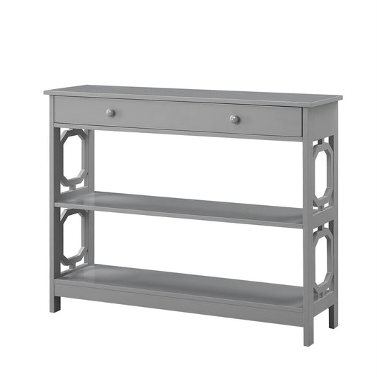 CasaFoyer Stylish and Versatile Omega 1 Drawer Console Table with Shelves - Ample Storage, Sleek Geometric Design, Durable Construction - Perfect for Any Decor - Enhance Your Space Today!
