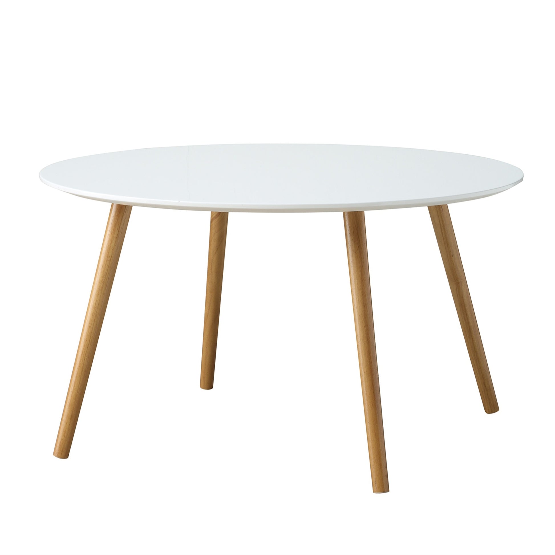 CasaFoyer Oslo Round Coffee Table - Sleek Scandinavian Design, Two-Toned Finish, Durable MDF Top, Solid Rubberwood Legs, Easy Assembly