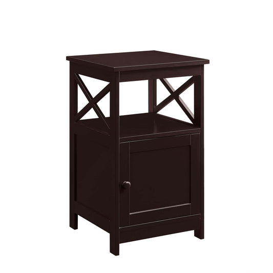 CasaFoyer Oxford End Table by - Stylish and Versatile with Storage Cabinet, Shelf, and Ample Table Top. Contemporary Design, Durable MDF Construction. Multiple Finishes Available. Easy Assembly.