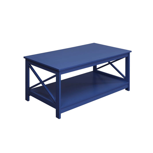 CasaFoyer Oxford Coffee Table with Shelf - Stylish and Spacious Home Decor Addition for Collectibles and Essentials