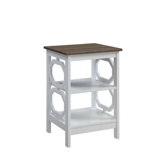 CasaFoyer Omega End Table with Shelves - Transform Your Living Room with Elegance and Convenience - Durable and Timeless Addition to Your Home - Explore the Omega Collection for a Complete Look