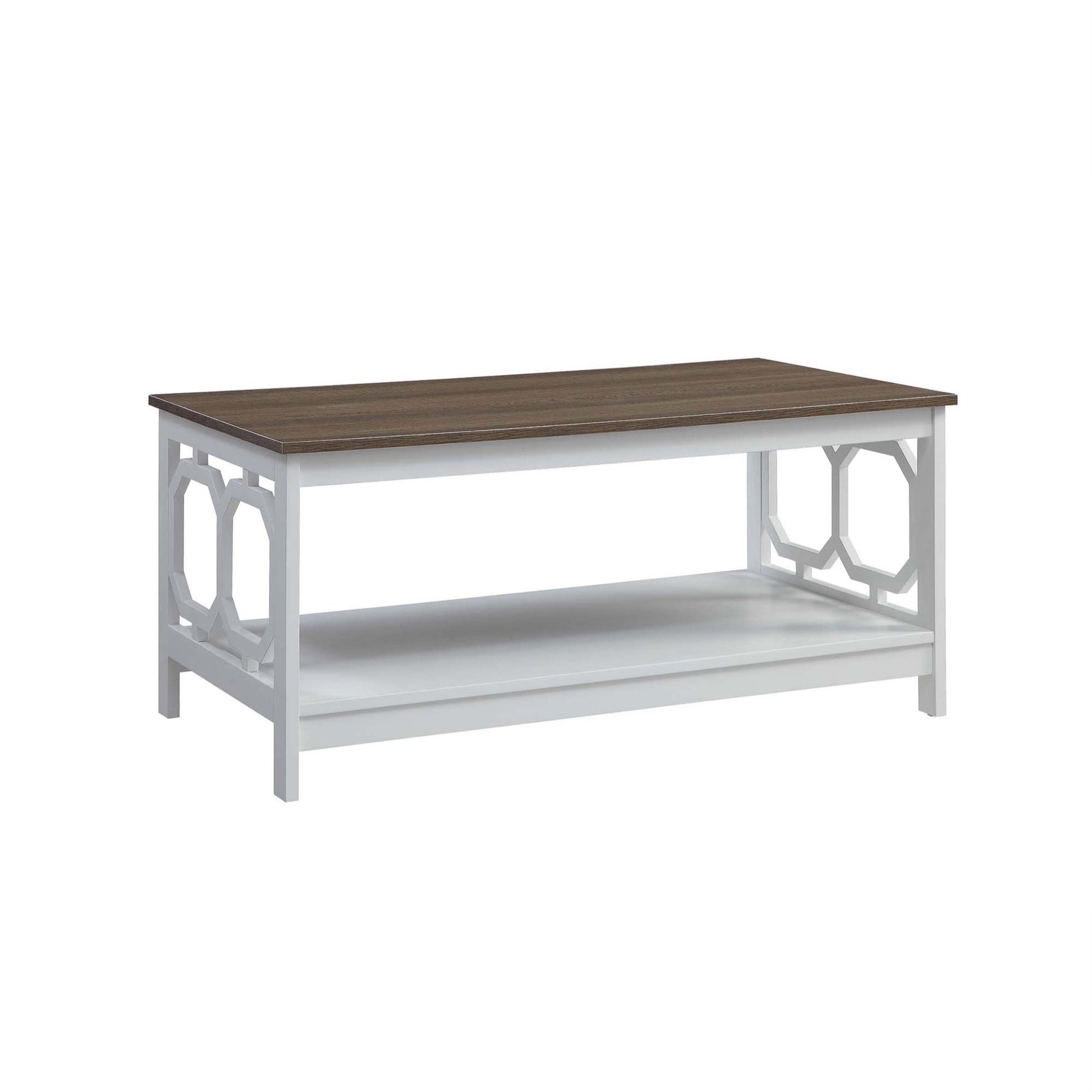 CasaFoyer Omega Coffee Table with Shelf - Stylish and Functional Living Room Furniture with Octagon Cut Outs and Lower Display Space - Durable Construction - Part of the Omega Collection