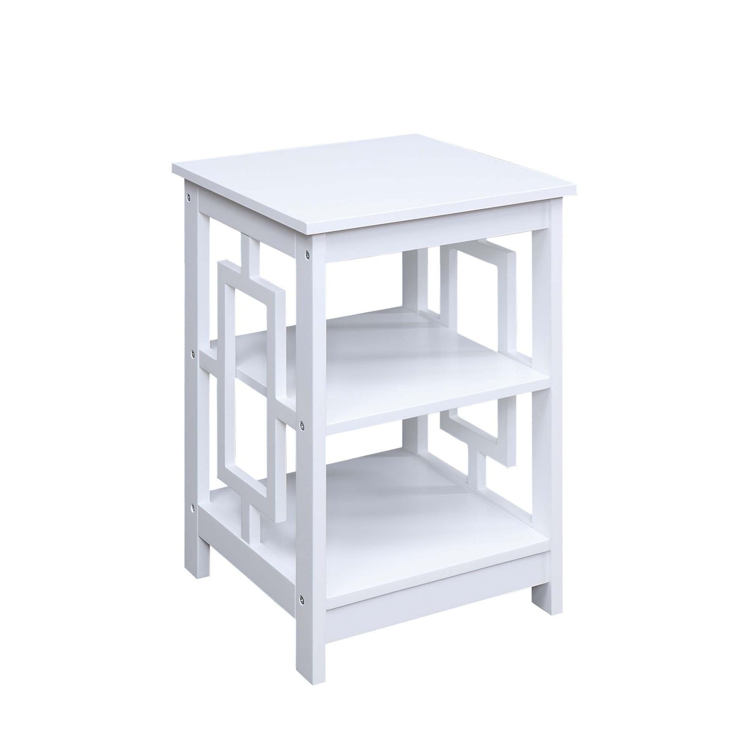 CasaFoyer "Town Square End Table with Shelves - Durable MDF Construction, Non-Toxic Paint, Asian-Inspired Design - Functional and Stylish Home Decor - CasaFoyer"
