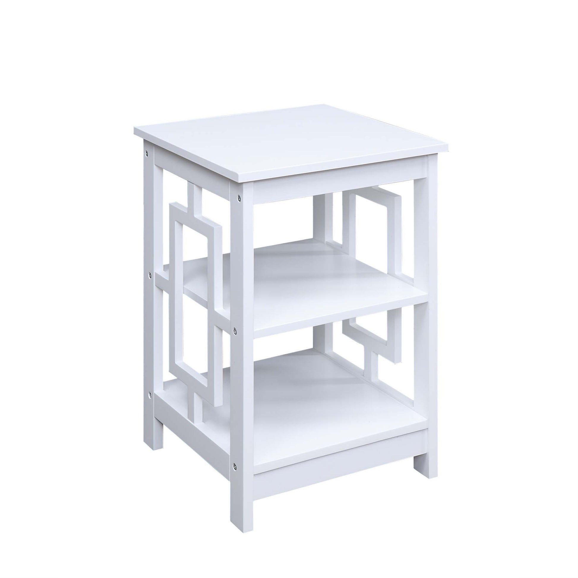 CasaFoyer "Town Square End Table with Shelves - Durable MDF Construction, Non-Toxic Paint, Asian-Inspired Design - Functional and Stylish Home Decor - CasaFoyer"