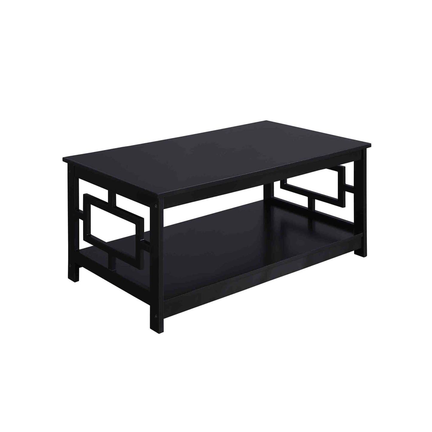 CasaFoyer "Town Square Coffee Table with Shelf - Durable MDF, Non-Toxic Paint, Asian-Inspired Design - CasaFoyer"