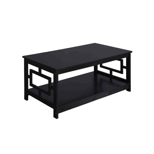 CasaFoyer "Town Square Coffee Table with Shelf - Durable MDF, Non-Toxic Paint, Asian-Inspired Design - CasaFoyer"
