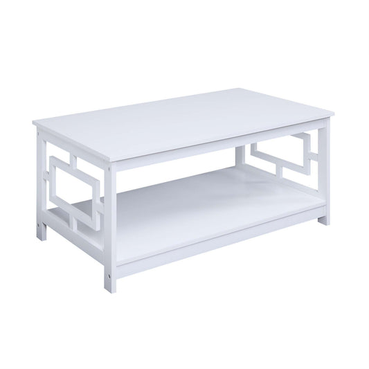 CasaFoyer "Town Square Coffee Table with Shelf - Durable MDF Construction, Non-Toxic Paint, Asian-Inspired Design - CasaFoyer"